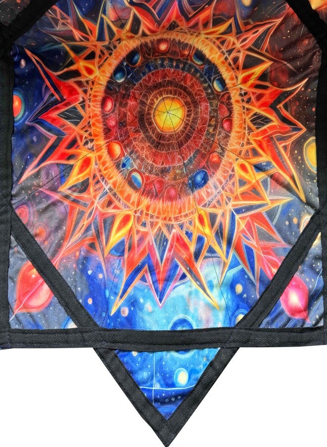 BVCY Flow Star Beginners Spinning Cloth Easy to Rotate Sided Print Juggling and Skill Toy Fingertip Rotating Flow Toy Dapo Star Blue Sea (Style-11) - Image 5